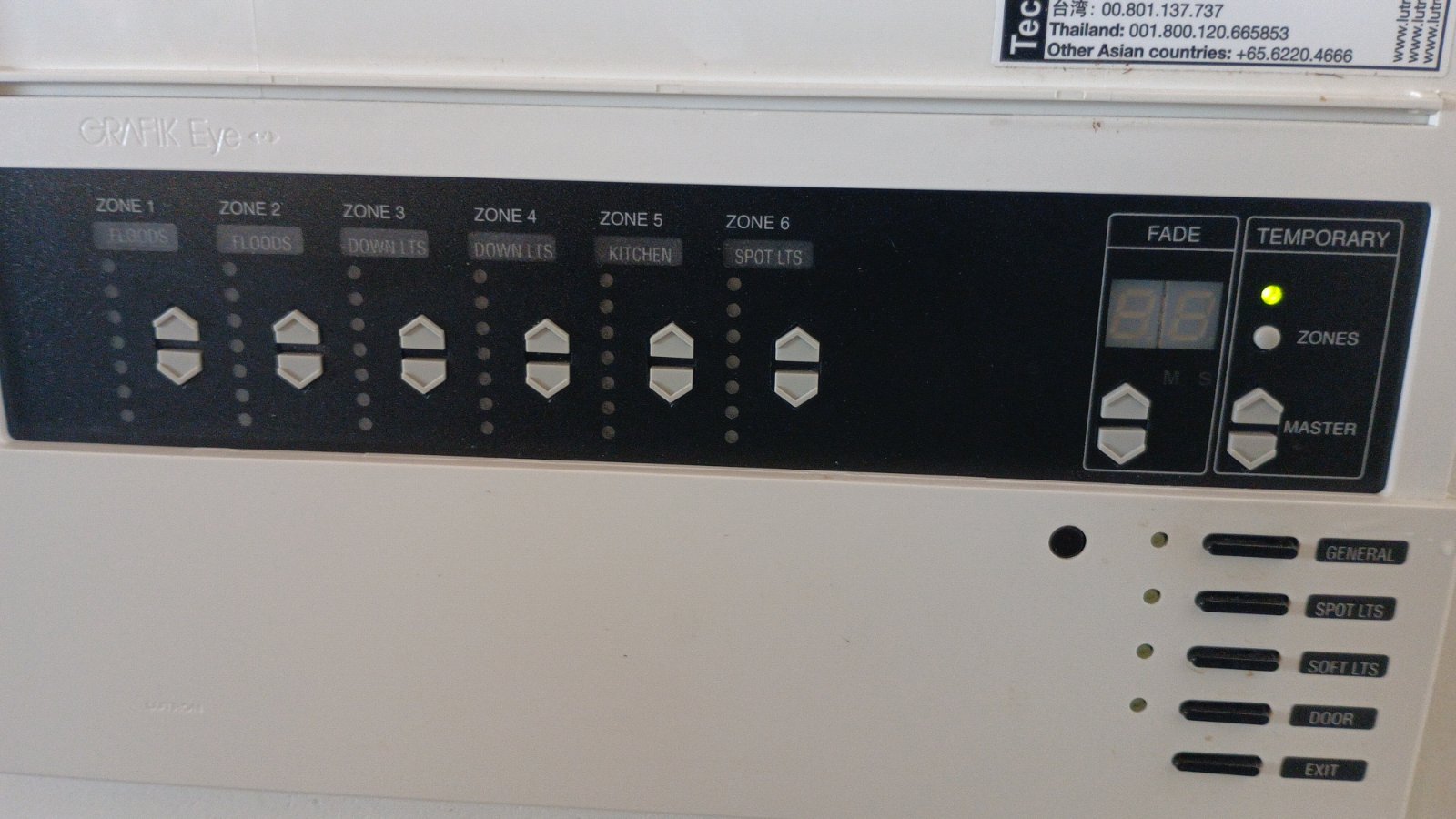 Lighting control system panel