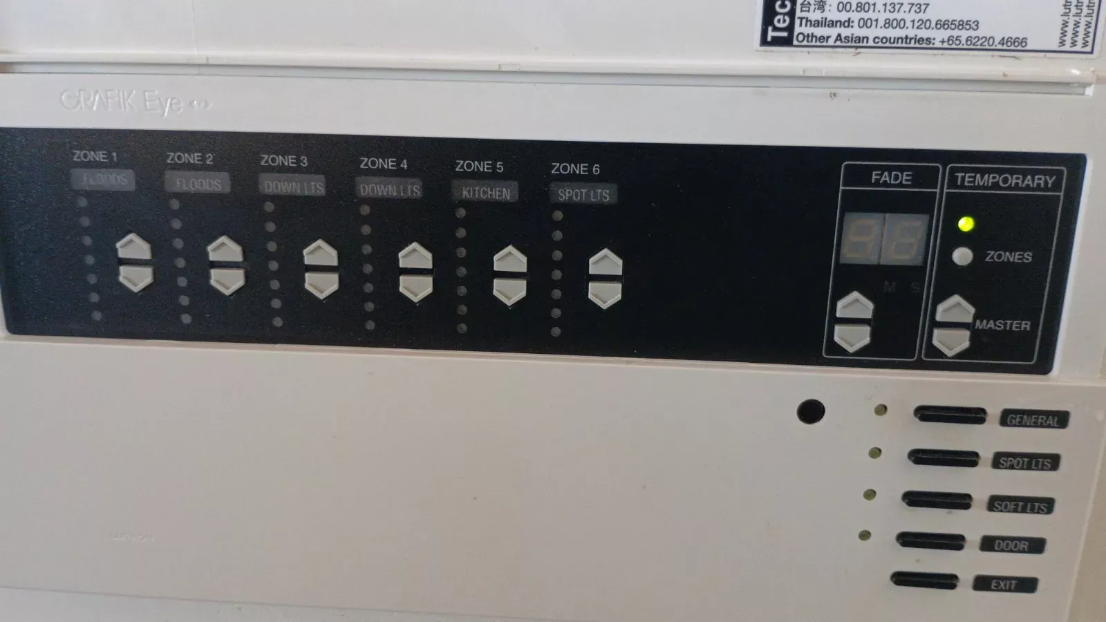 Lighting control system panel