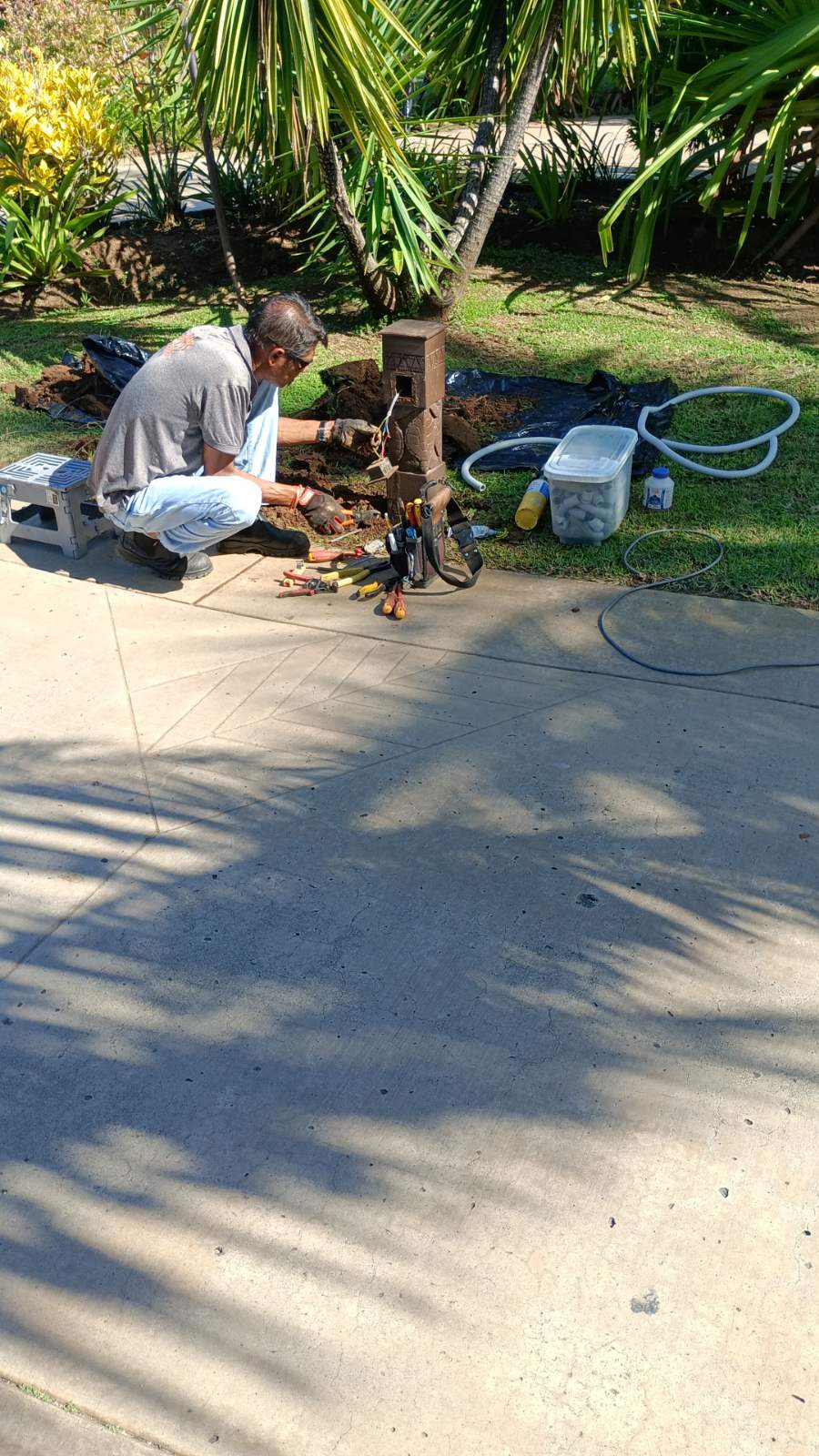 Post light installation work